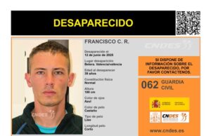 Desaparición de Francisco C. R. en Bétera conmociona a Valencia