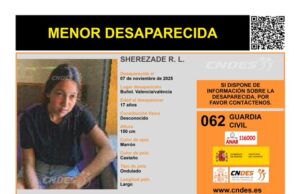 Menor desaparecida en Buñol desde el 7 de noviembre