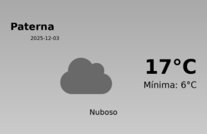Previsión de la AEMET en Paterna hoy 3 de Diciembre de 2025