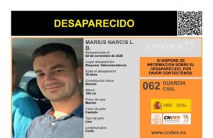 Buscan a un hombre de 30 años desaparecido en Requena desde noviembre