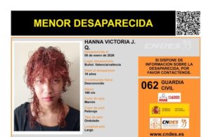 Desaparece Hanna Victoria J. Q. en Buñol, Valencia