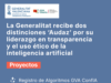 La Generalitat Valenciana recibe dos galardones por su compromiso con la transparencia y el uso responsable de la inteligencia artificial